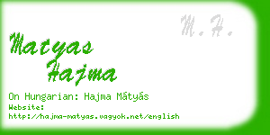 matyas hajma business card